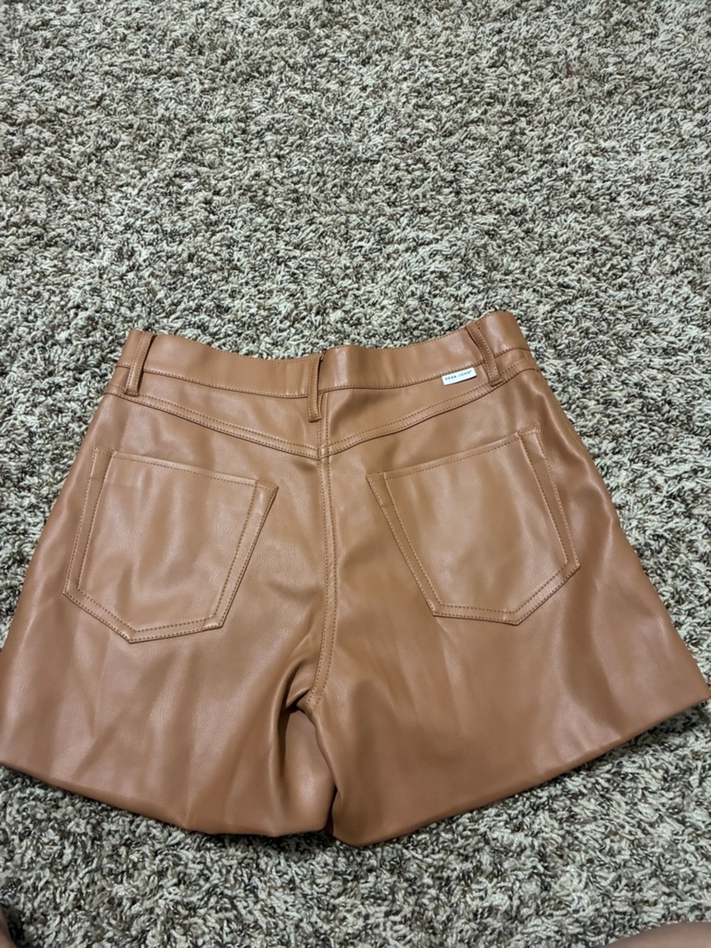 Dear John Tan Faux-Leather High-Waist Bermudas - Picture 6 of 11